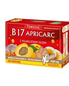 Vitamin B17 Apricarc iz mareličnih jedrc + reiši in ostrigar – 60 kapsul