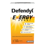 Defendyl Energy Boost 5 vrečk, prašek za poživljajoč napitek z okusom tropskega sadja, z gvarano, sibirskim ginsengom, vitamini in minerali za energijo, budnost in koncentracijo.