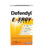 Defendyl Energy Boost 5 vrečk, prašek za poživljajoč napitek z okusom tropskega sadja, z gvarano, sibirskim ginsengom, vitamini in minerali za energijo, budnost in koncentracijo.