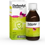 Defendyl Imunoglukan P4H Junior sirup 250 ml, prehransko dopolnilo za otroke z IMG iz bukovega ostrigarja in vitaminom C za podporo imunskemu sistemu.