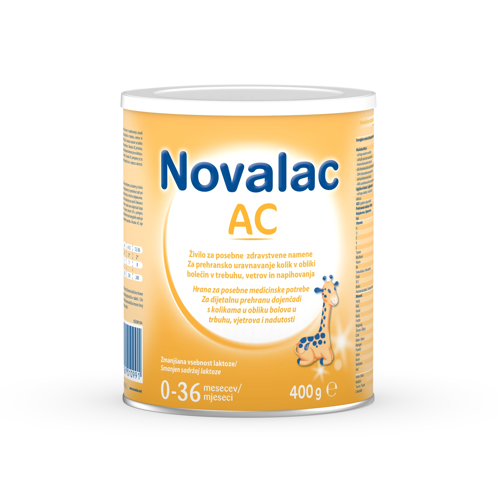Novalac AC, 400 g Novalac AC mleko za dojenčke in majhne otroke s kolikami, 400 g