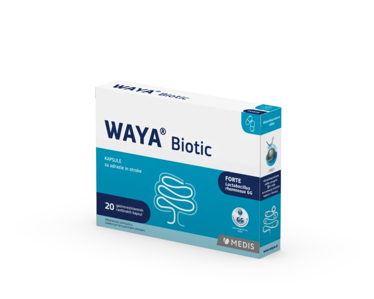 WAYA Biotic kapsule 20 kapsul z mikroenkapsulirano mlečnokislinsko bakterijo Lactobacillus rhamnosus GG